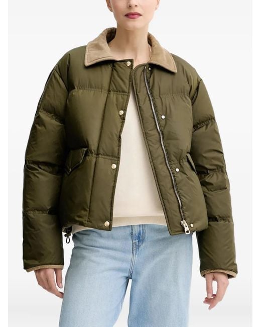 Marc O' Polo Green Corduroy-Collar Padded Jacket
