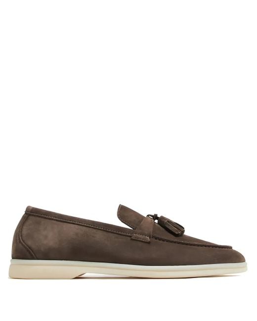 Scarosso Brown Leandra Tassel-Suede Loafers