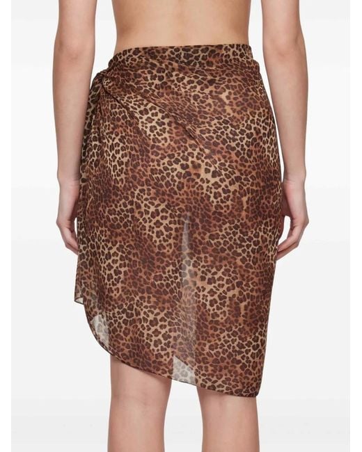 Mc2 Saint Barth Natural Thaiti Leopard-Print Sarong