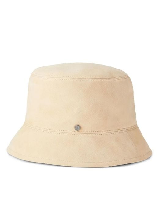 Maison Michel Natural Axel Reversible Leather Bucket Hat