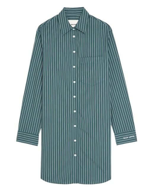Chemisier Rorning Corto A Righe A Maniche Lunghe di Zadig & Voltaire in Blue