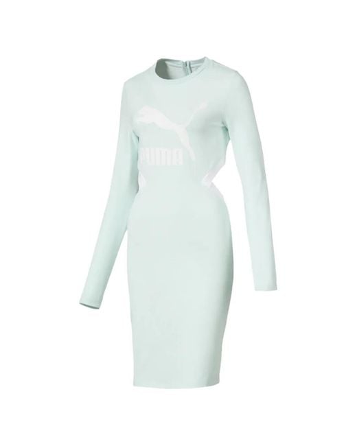 PUMA Blue Long-Sleeve Midi Dress