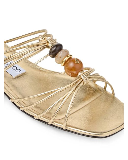 Jimmy Choo Metallic Lova Mule Flat Sandals