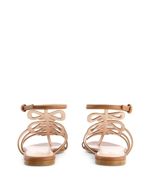 Sandales en cuir à détails de nœuds Giambattista Valli en coloris Brown