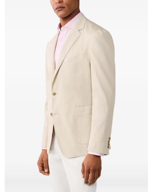 Hackett Natural Garment-Dyed Notch-Lapel Blazer for men