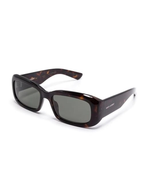 Saint Laurent Gray Rectangle-Frame Sunglasses