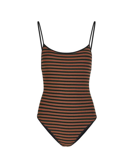 Lido Brown Trentasei Striped Swimsuit