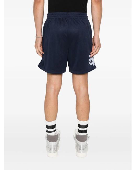 SUMMER GAMES Blue Logo-Print Mesh Shorts for men