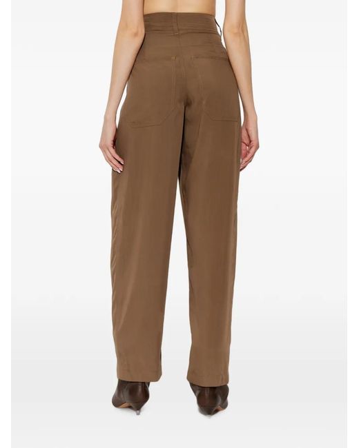 Isabel Marant Brown Inaya Drawstring-Waist Straight Trousers