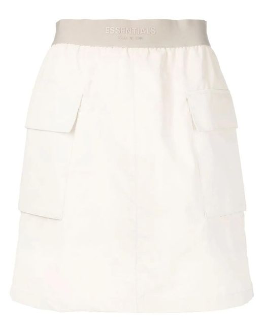 Fear Of God White A-Line Cargo Mini Skirt