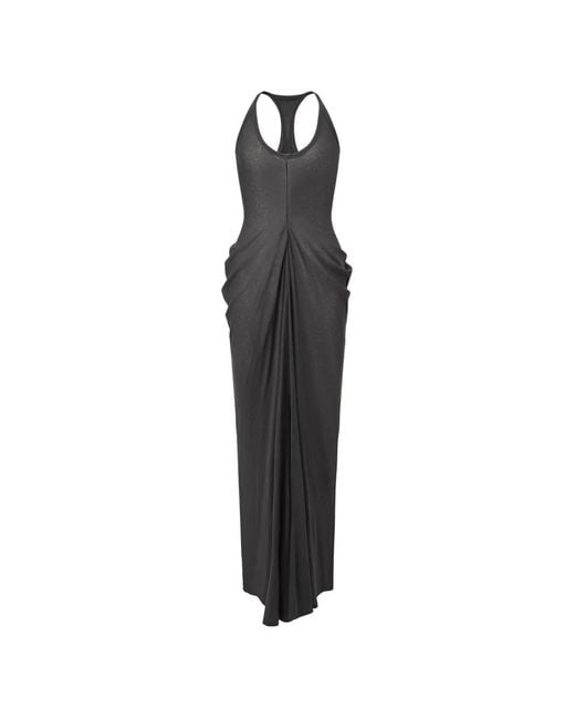 Oude Waag Black V-Neck Draped Vest Maxi Dress