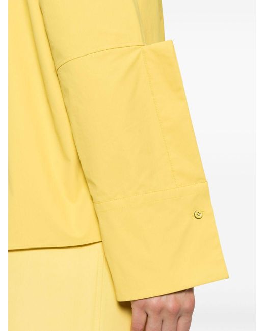 Camisa con solapa en relieve Jil Sander de color Yellow