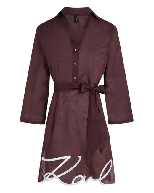 Karl Lagerfeld Purple Signature Beach Dress