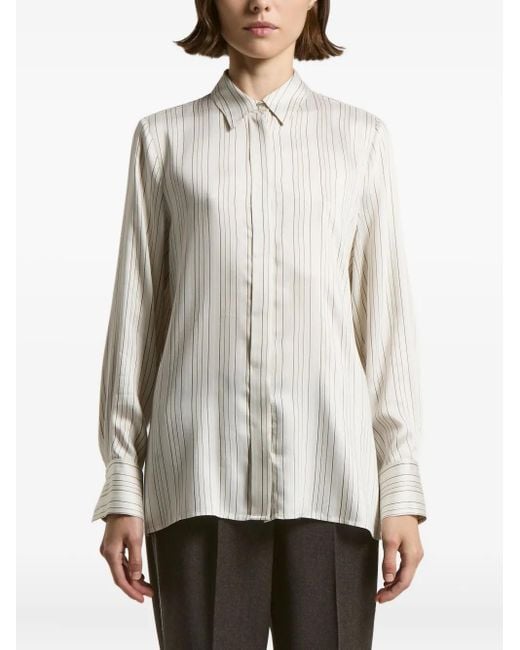 Peserico Gestreept Blouse in het White