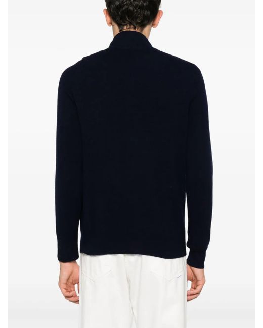 Bompard Blue Half-Zip Sweater for men