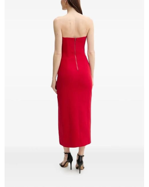 Bardot Red Strapless Midi Dress