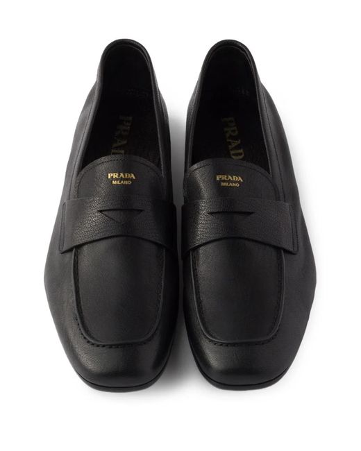 Prada Black Leather Loafers for men