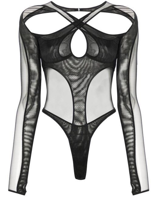 Body con design cut-out di Mugler in Black