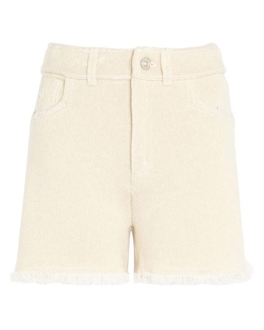 Barrie Natural Fine-Knit Fringe-Detail Shorts