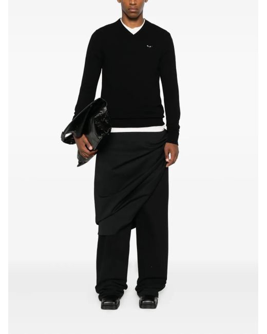 COMME DES GARÇONS PLAY Black Logo-Patch Sweater