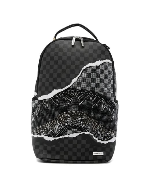 Sprayground Black Sac À Dos Diamond Tear À Damiers