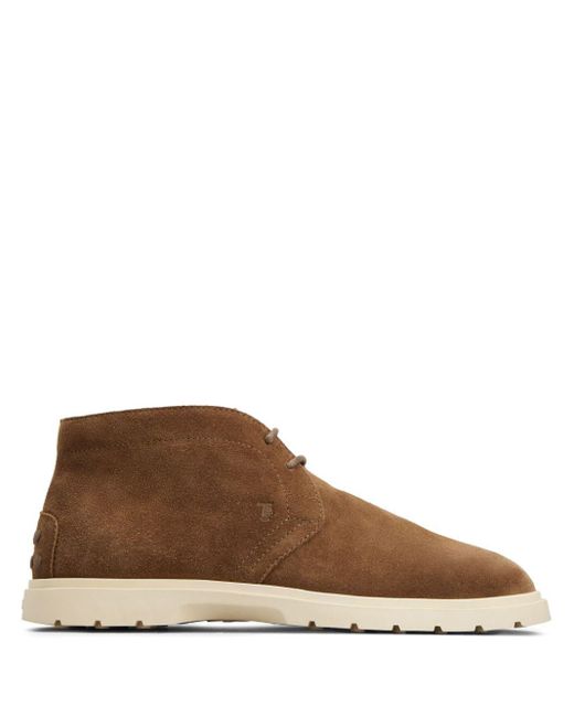 Tod's Brown Chukka Suede Boots for men