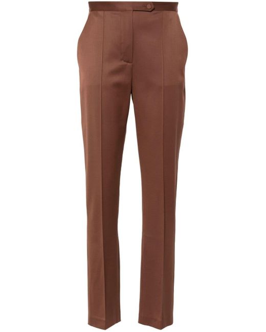 Styland Brown Wool-blend Tailored Trousers