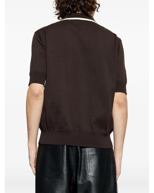 Jil Sander Brown Zip-Collar Polo Shirt for men