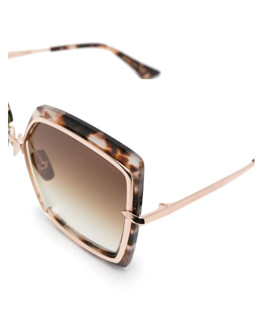 Dita Eyewear Brown Tortoiseshell Square-Frame Sunglasses