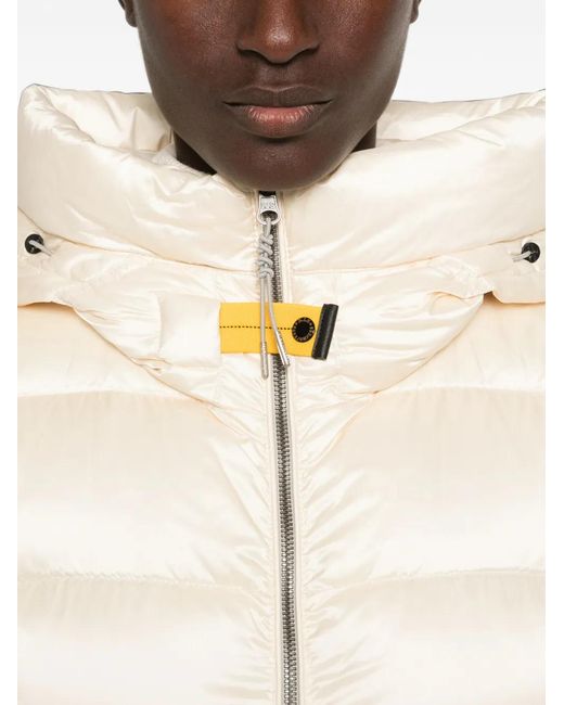 Parajumpers White Leah Hooded Quilted Coat