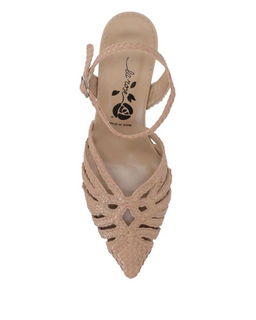 LA ROSE Multicolor Ankle-Strap Leather Sandals