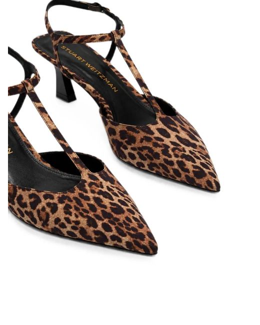 Stuart Weitzman White Vinnie Leopard-Print Pumps
