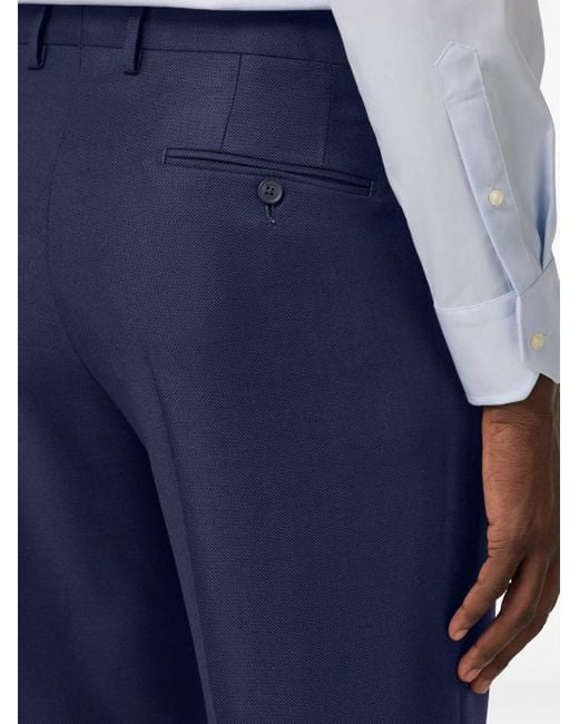 Boggi Blue Bird's Eye Trousers for men