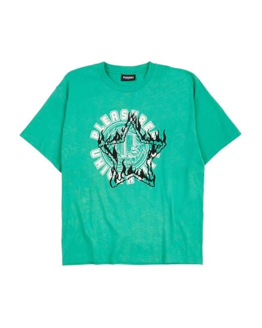 Pleasures Green Logo Short-Sleeve T-Shirt for men