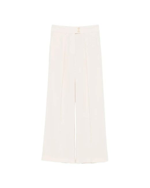 Patrizia Pepe White Button Pleated Trousers