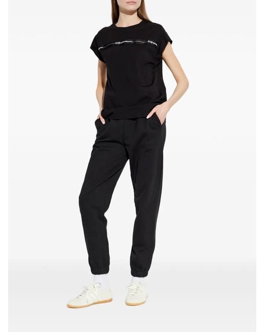 EA7 Black Crew Neck Top