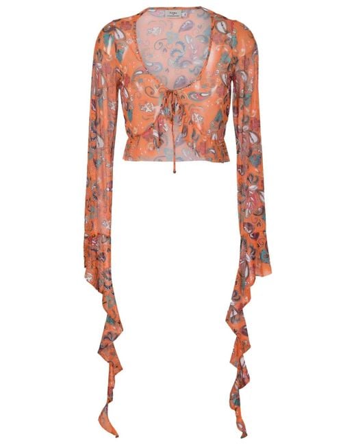 Amir Slama Mesh Blouse in het White