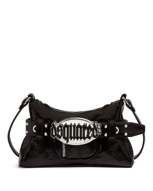 DSquared² Black Gothic Leather Shoulder Bag