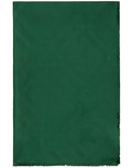 Burberry Green Vintage Check Jacquard Silk Scarf
