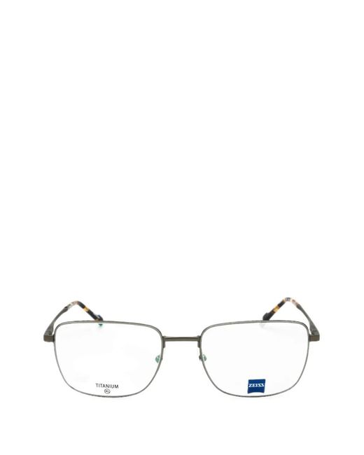 Zeiss Natural Titanium Rectangle-Frame Glasses for men