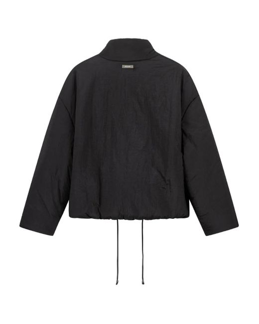 ROUGH Black Embroidered Detailing Puffer Jacket