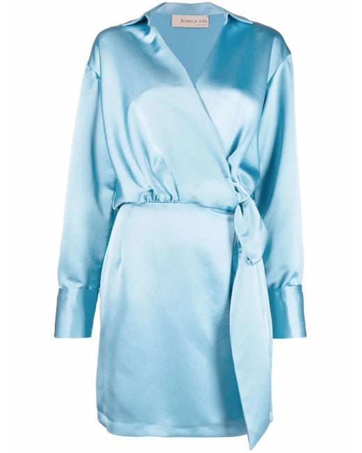 Blanca Vita Jurk Met Satijnen-Effect in het Blue