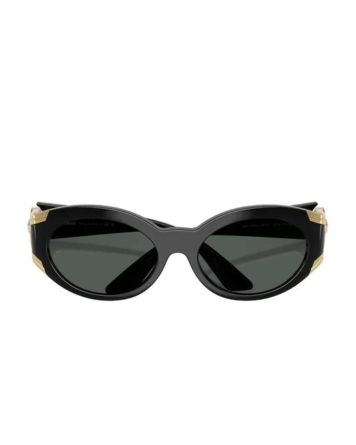 Versace Black Lunettes De Soleil À Monture Ovale