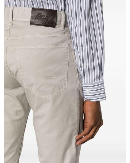Brioni Gray Cotton Straight-leg Jeans for men