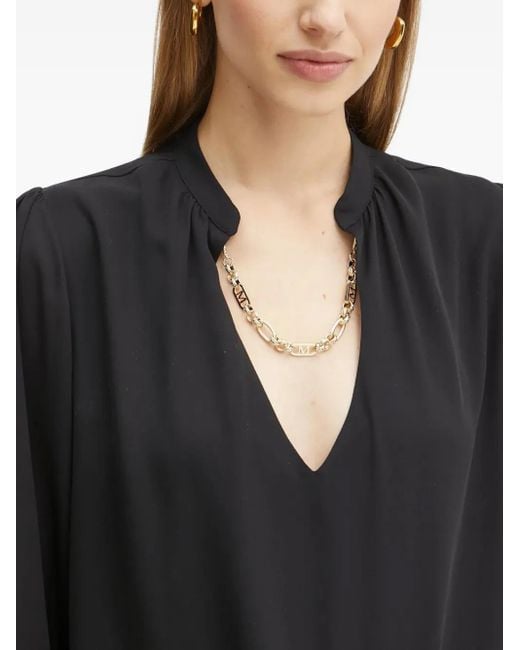 Guess Black V-Neck Blouse