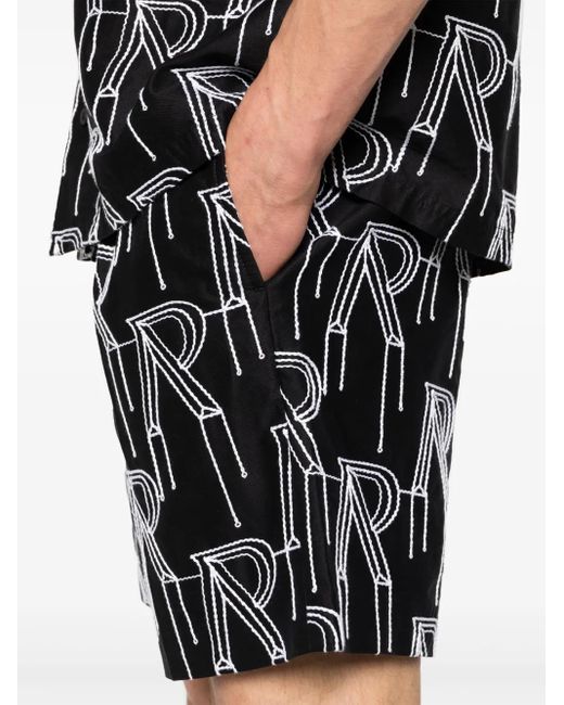 Pantalones cortos de vestir con inicial bordada Represent de hombre de color Black