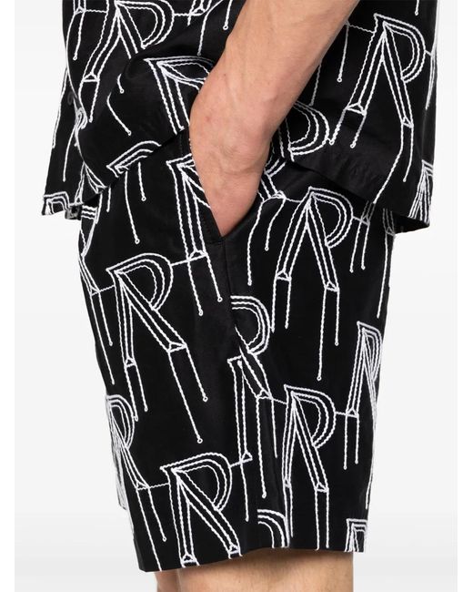 Represent Black Logo-Embroidered Tailored Shorts for men
