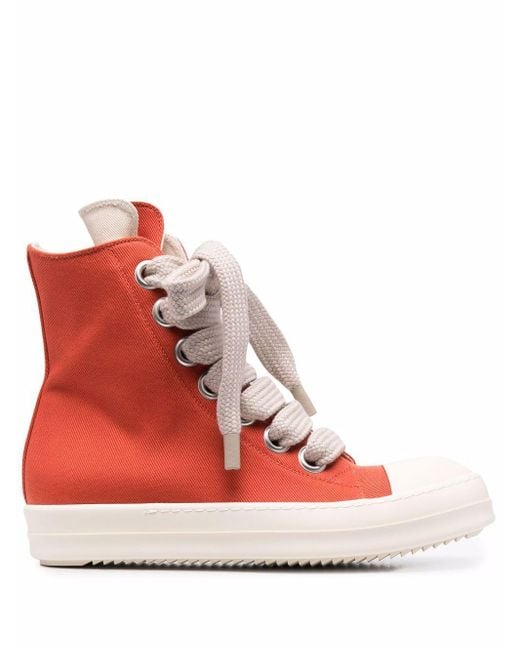 Rick Owens DRKSHDW Lace-up High-top Sneakers in Orange for Men | Lyst