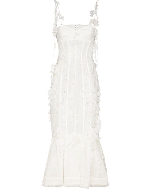 Zimmermann Botanica Floralappliqué Midi Dress in White Lyst