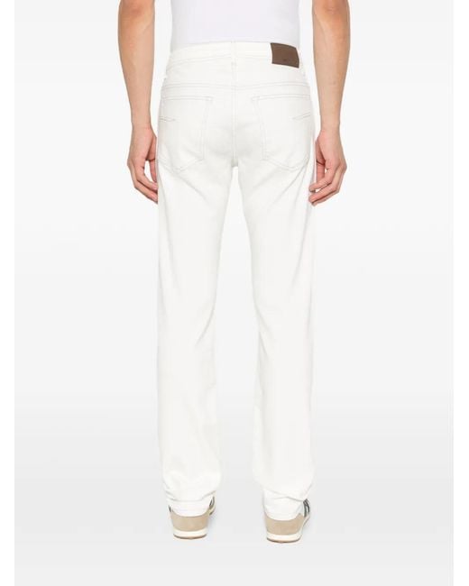 Corneliani White Logo-Patch Jeans for men